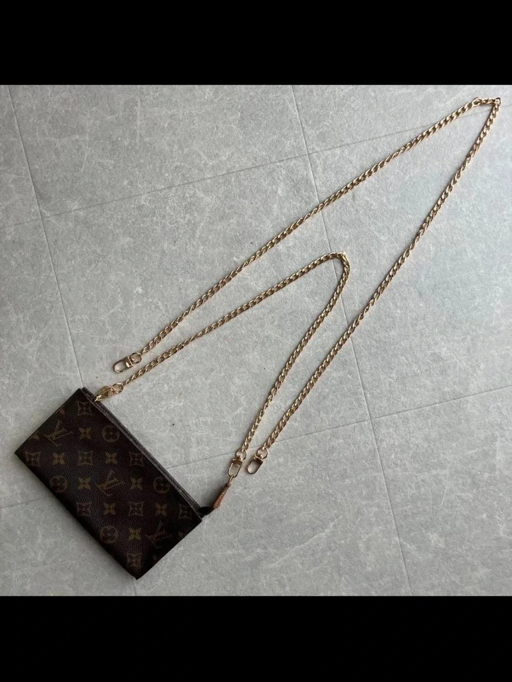 Louis Vuitton Brown Monogram Crossbody with Gold Chain